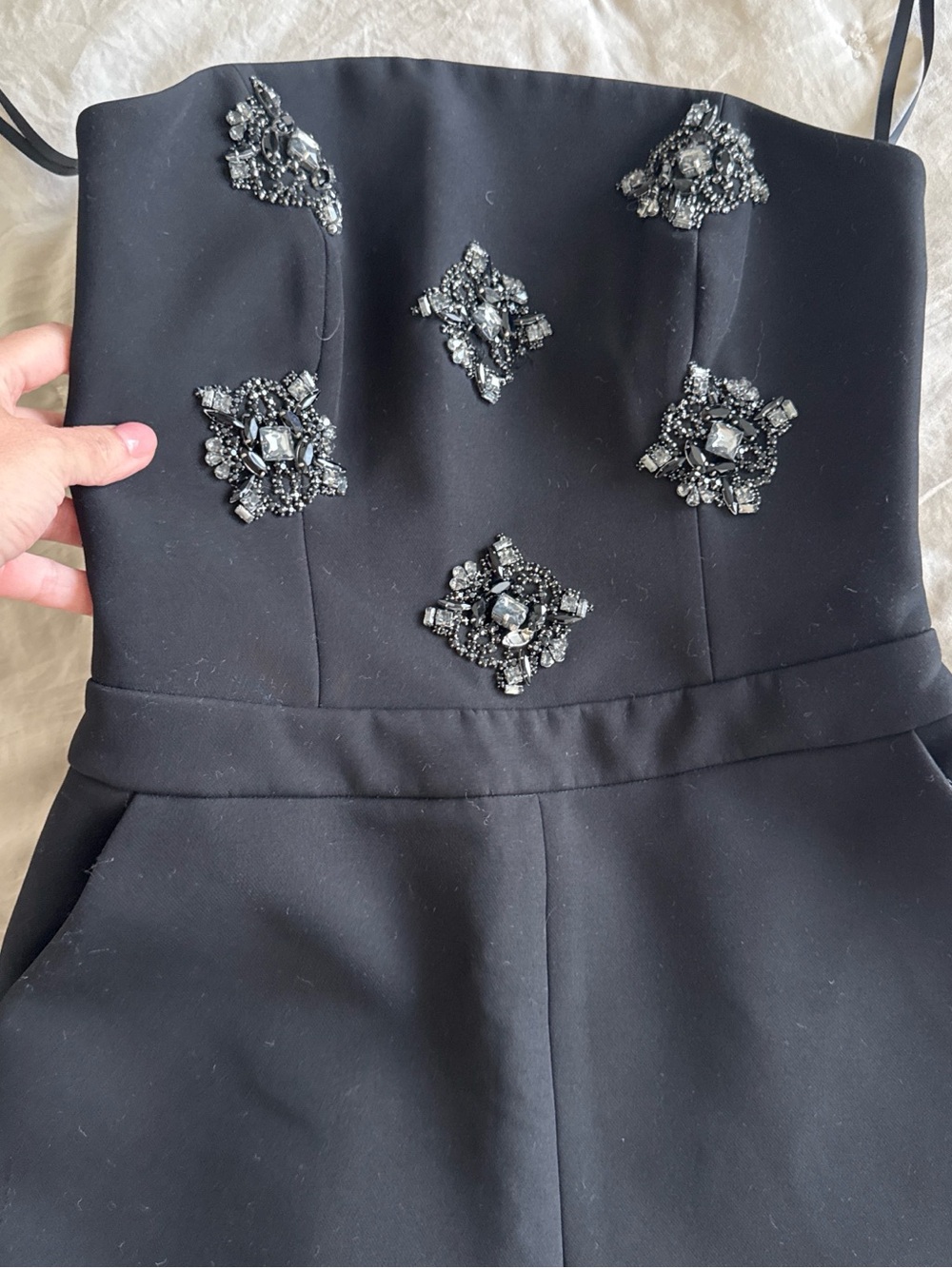 Ted Baker Black Strapless Embellished Jumpsuit - Picture 11 of 14